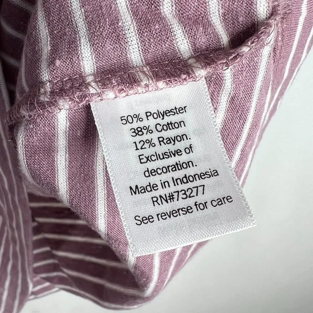 NWT Sonoma Goods for Life Purple Stripe Baby Doll Peasant Top Small - Picture 7 of 9